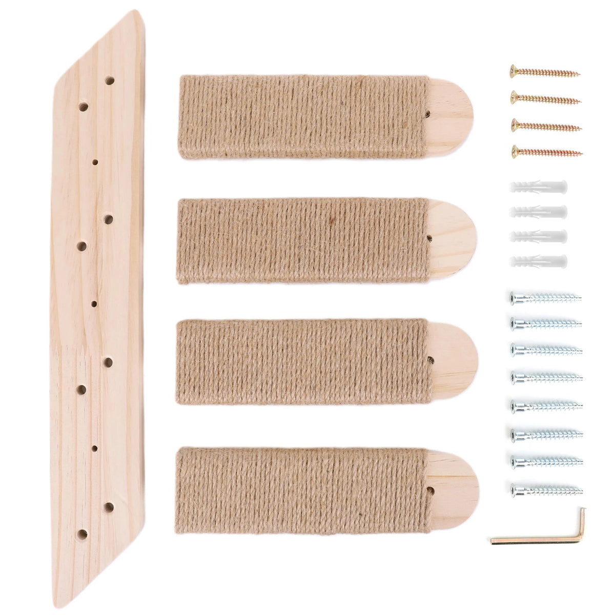 Wall Mounted Wooden Cat Climbing Shelf Four Step Ladder Perch