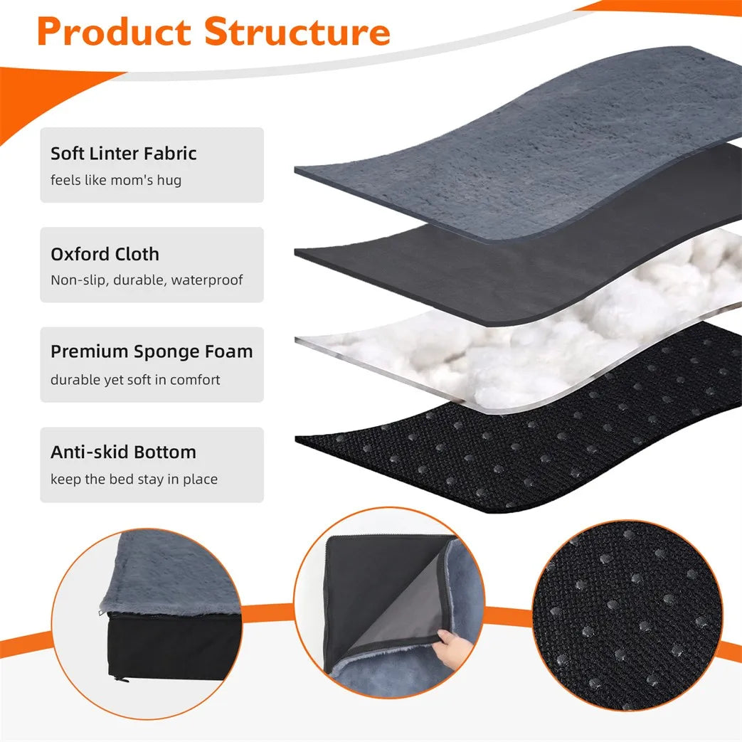 BORWART Orthopaedic Waterproof Dog Bed With Removable Cover