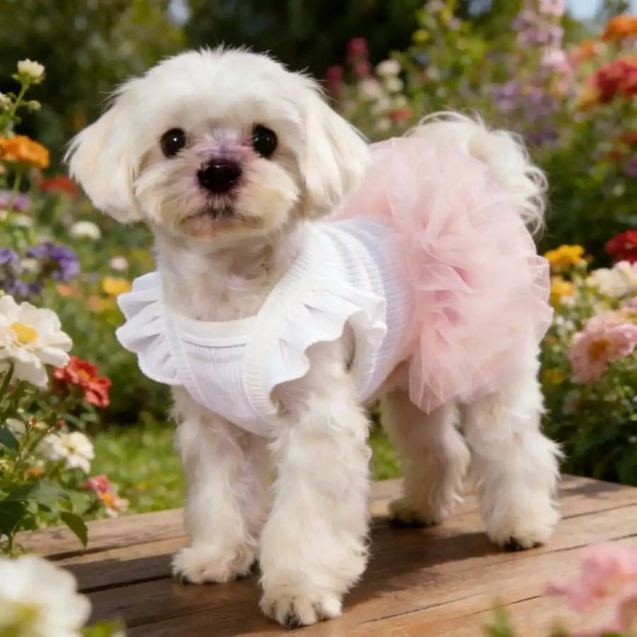 Ruffled Sleeve Princess Dress For Small Pet Dogs And Cats