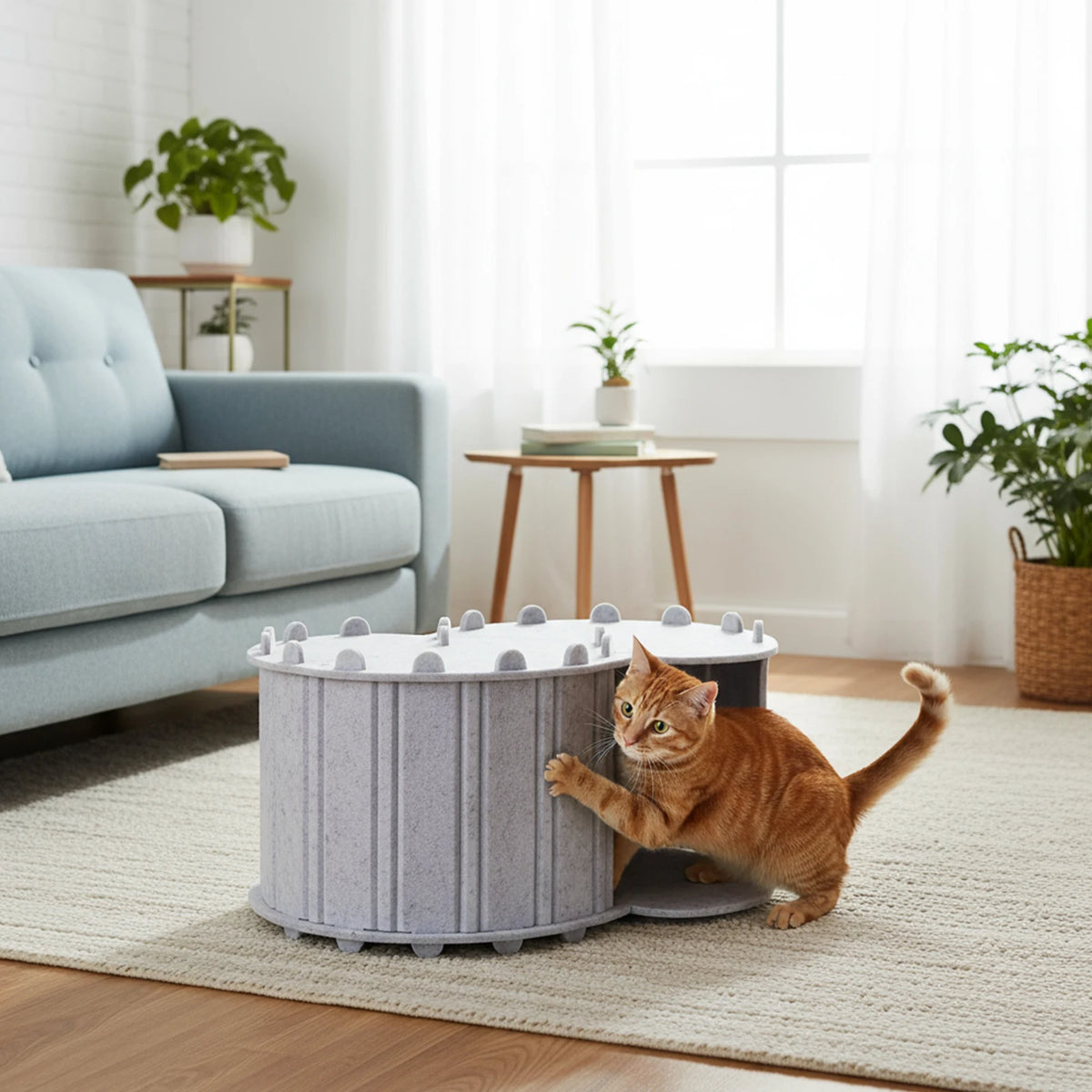 Foldable Cat Tunnel Bed Double Layer Peekaboo Cave House