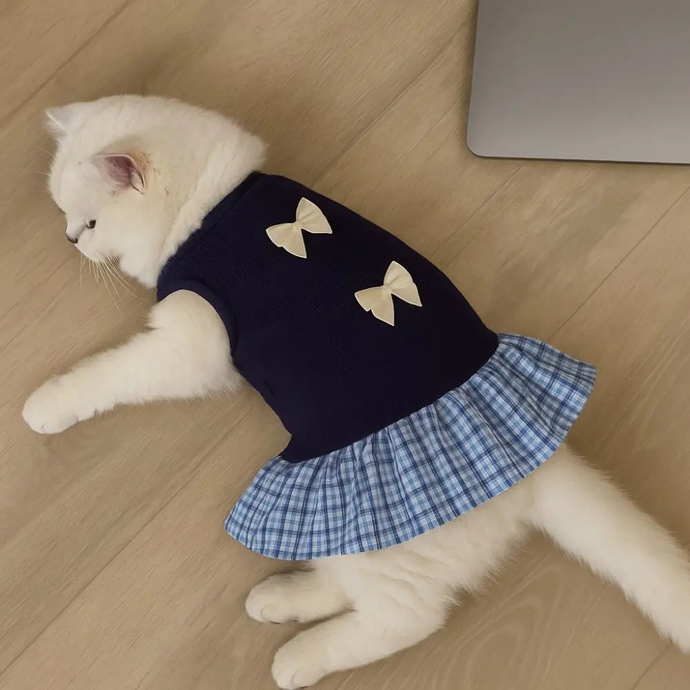 Korean Style Pet Skirt With Bowknot For Dogs And Cats