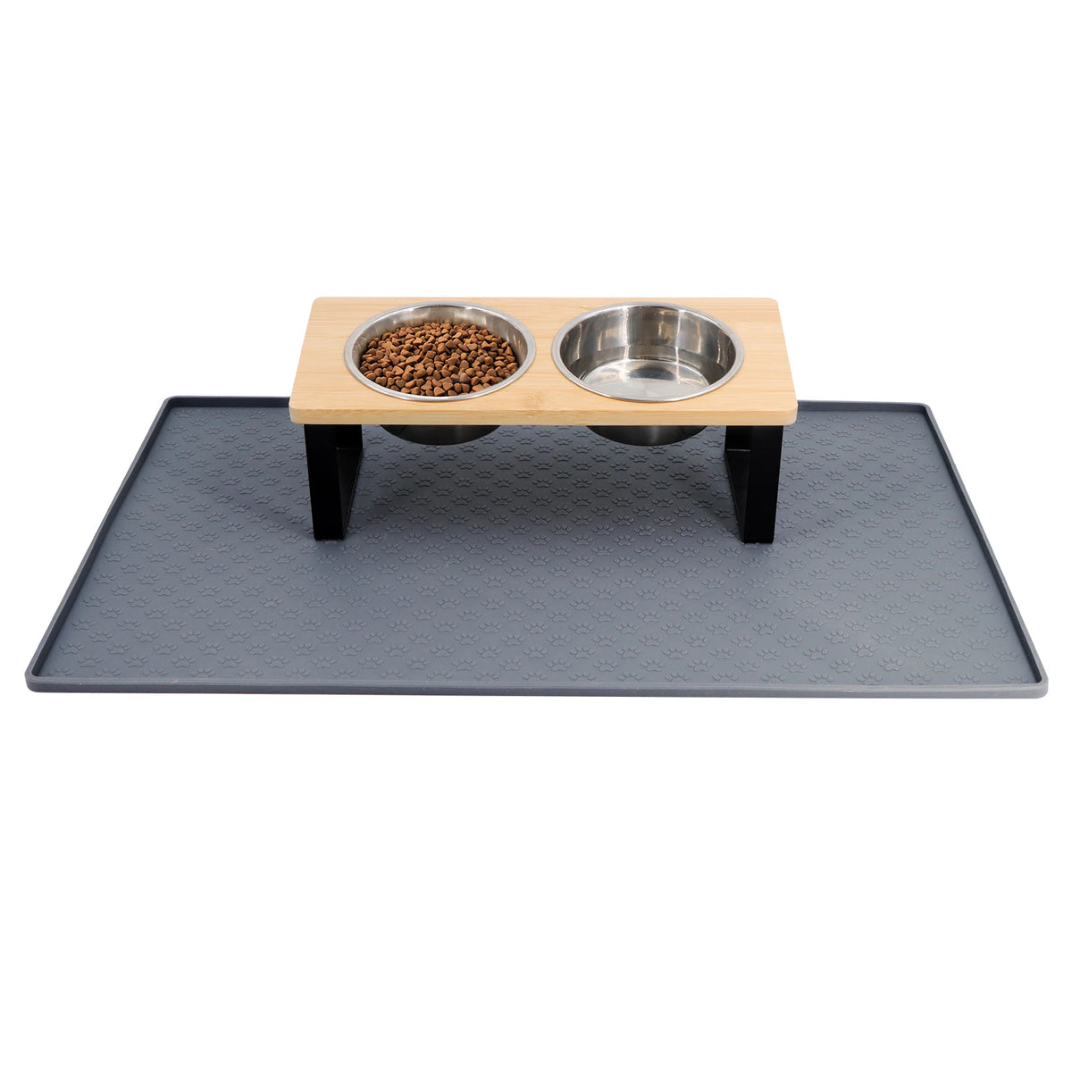 Elevated Cat Bowls With Wooden Stand For Anti Vomiting