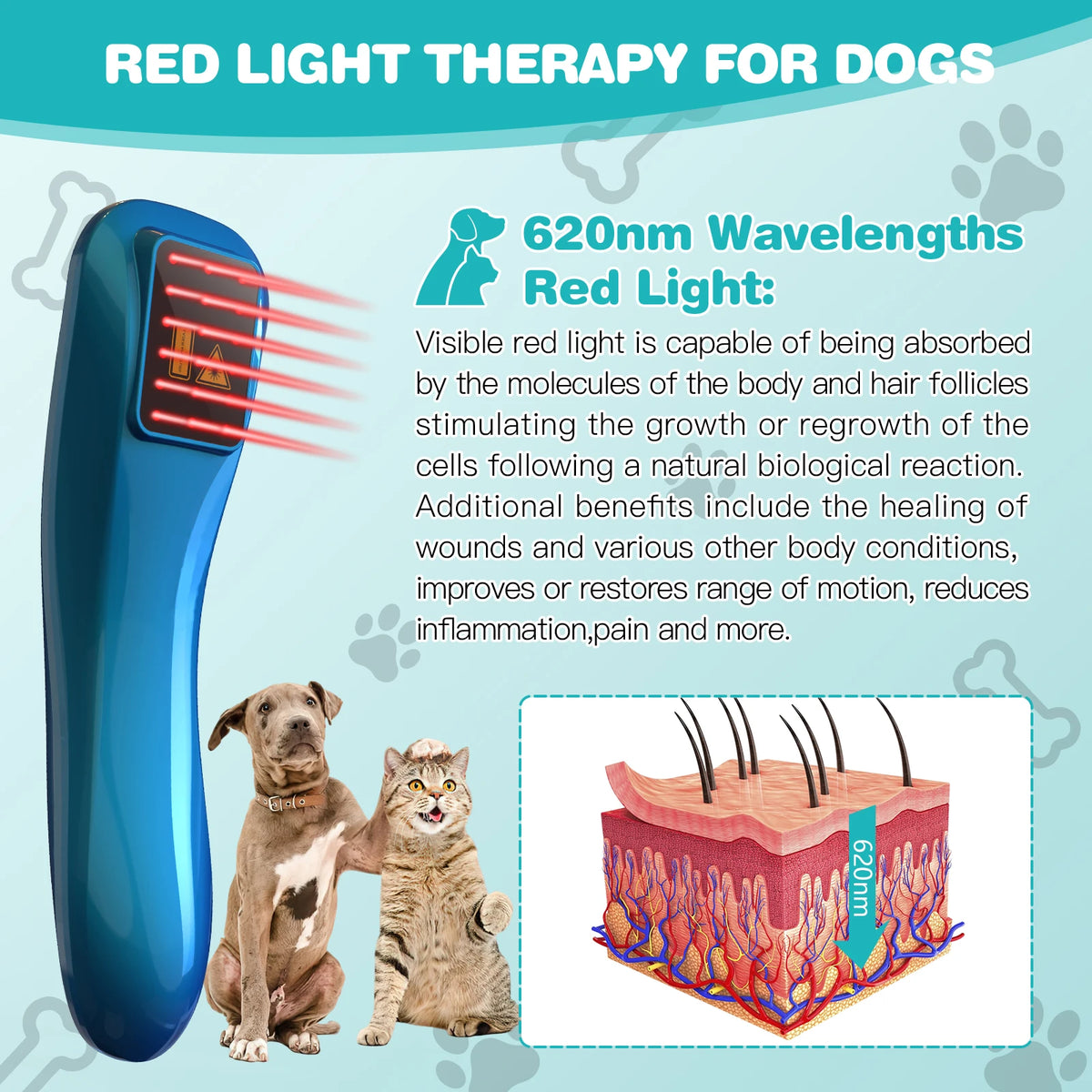Pet Cold Laser Therapy Device 620nm 18 Diodes