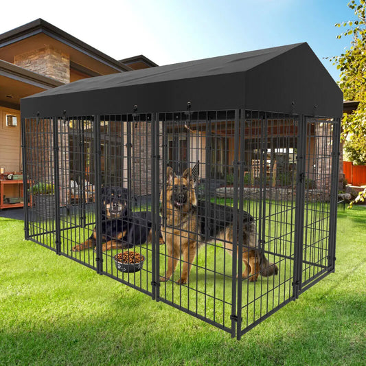 Outdoor Dog Cage Playpen Enclosure With Roof And Fence