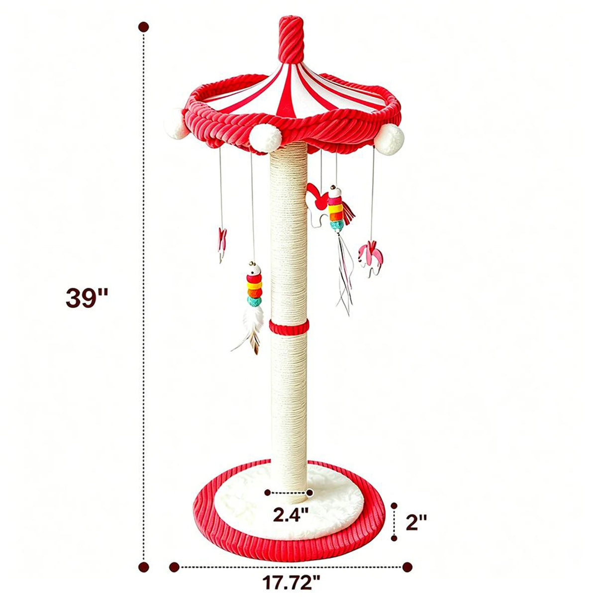CWV CN Rotating Interactive Cat Scratching Post Sisal Tree
