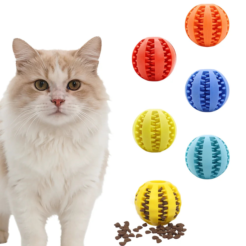 Rubber Dog Teething Puzzle Ball Training Toy