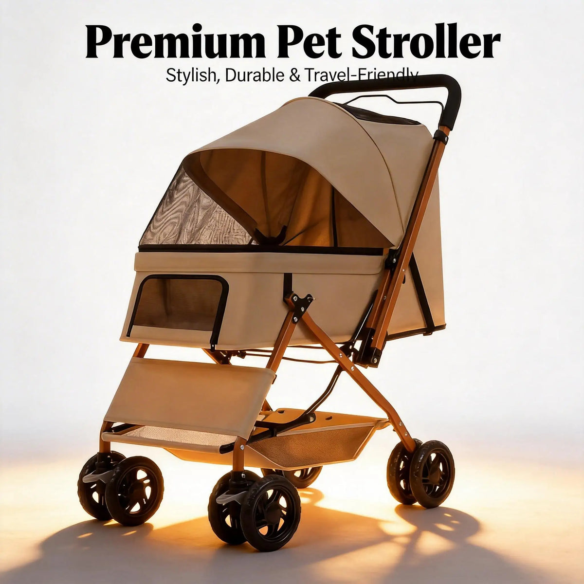 Premium Pet Stroller With Large Space For Small Dogs Cats