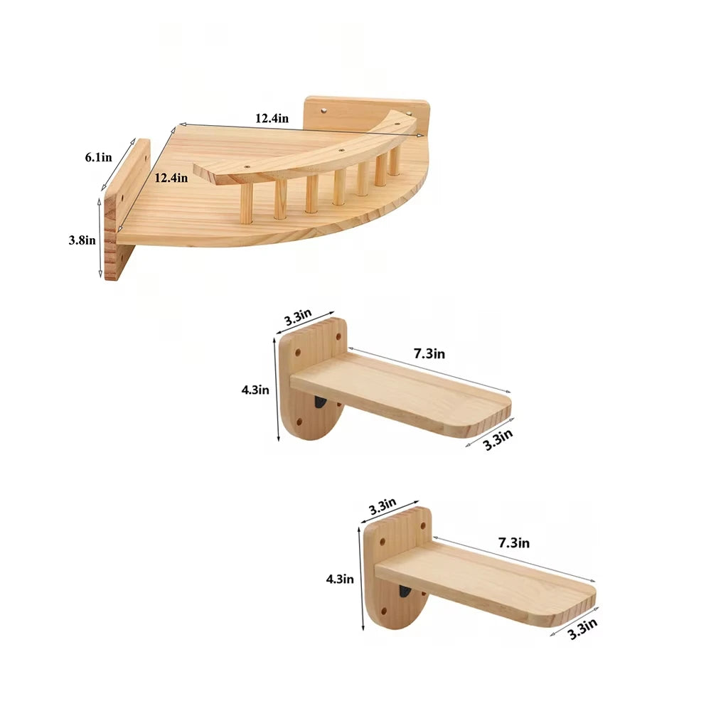 CWV 3Pcs Corner Hammock Cat Tree With Steps
