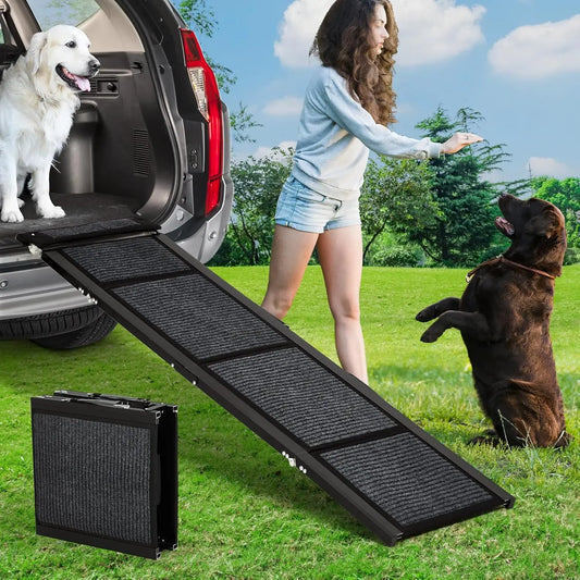 HiMISS Folding Car Dog Ramp With Nonslip Surface