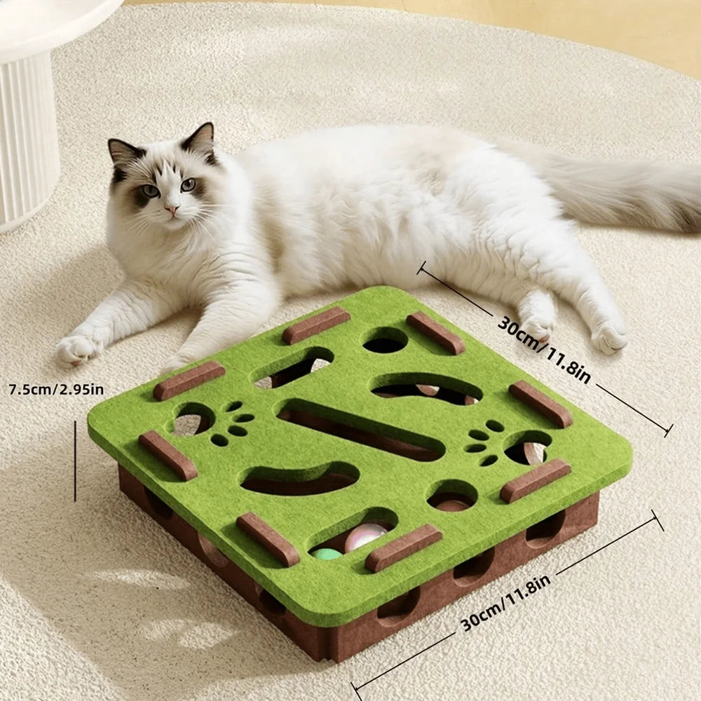 Interactive Cat Puzzle Toy With Maze Tunnel And Bell Ball