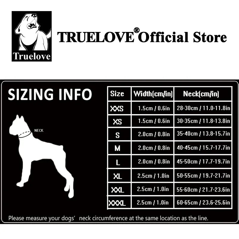 TrueLove Adjustable Nylon Padded Reflective Pet Collar