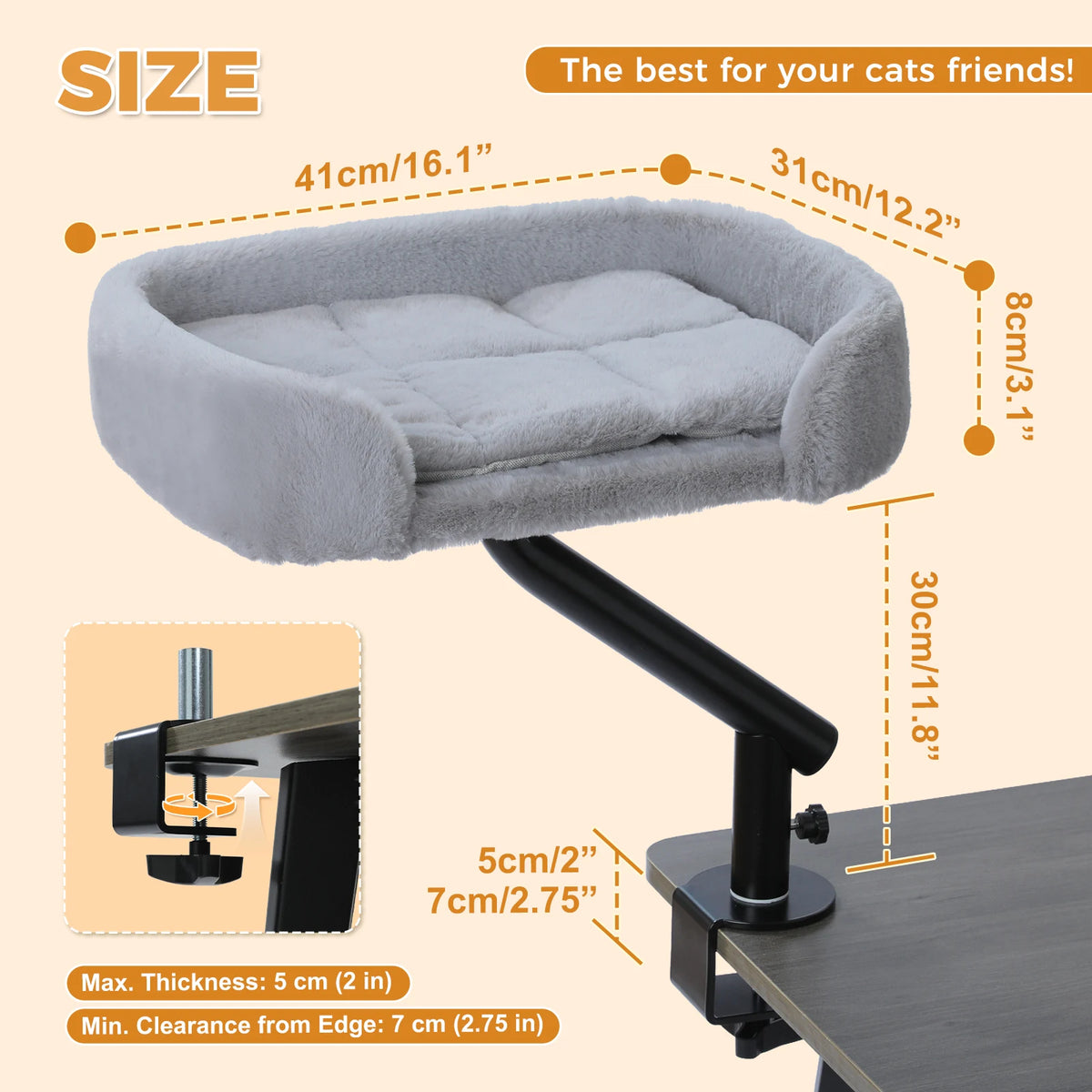 PAWZ Road Cat Desk Bed 360-Degree Rotatable Stand