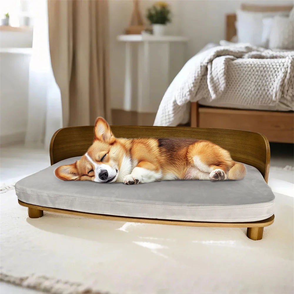 BORWART Elevated Wood Pet Sofa For Small Dogs And Cats