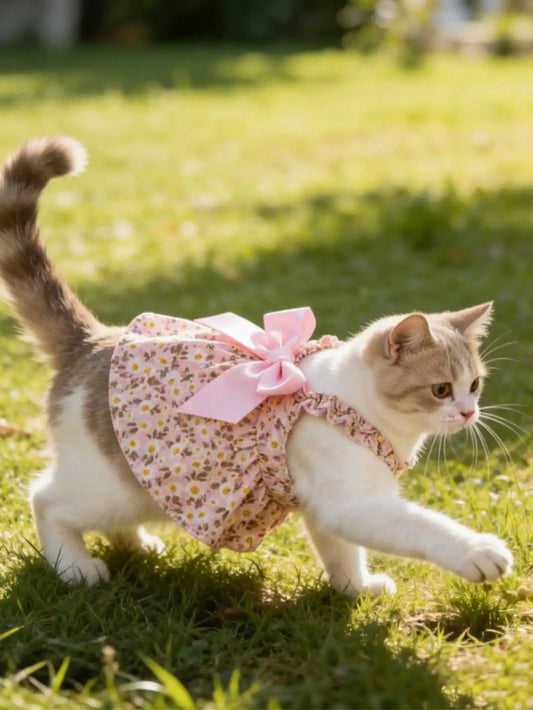 Ditsy Floral Sleeveless Pet Dress For Small Dogs And Cats