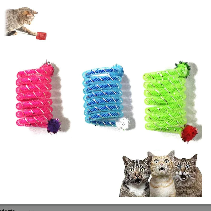 Interactive Spring Cat Toy With Bite Resistant Ball