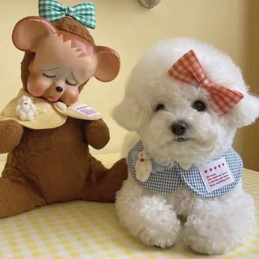 Joaninpet Plaid Rabbit Cape And Pet Scarf For Dogs