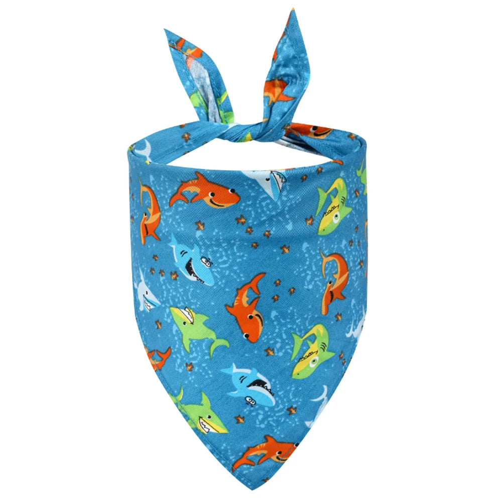 Soft Washable Floral Dog Bandana And Adjustable Pet Scarf