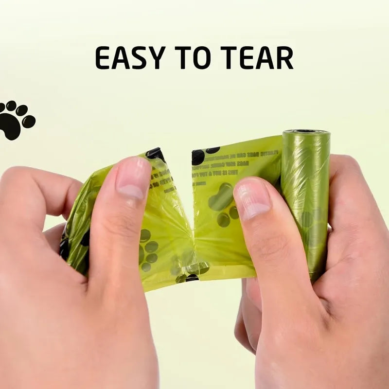 10Pcs Extra Thick Dog Poop Bags Leak-Proof Paw Print