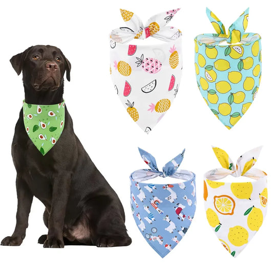 Soft Washable Floral Dog Bandana And Adjustable Pet Scarf