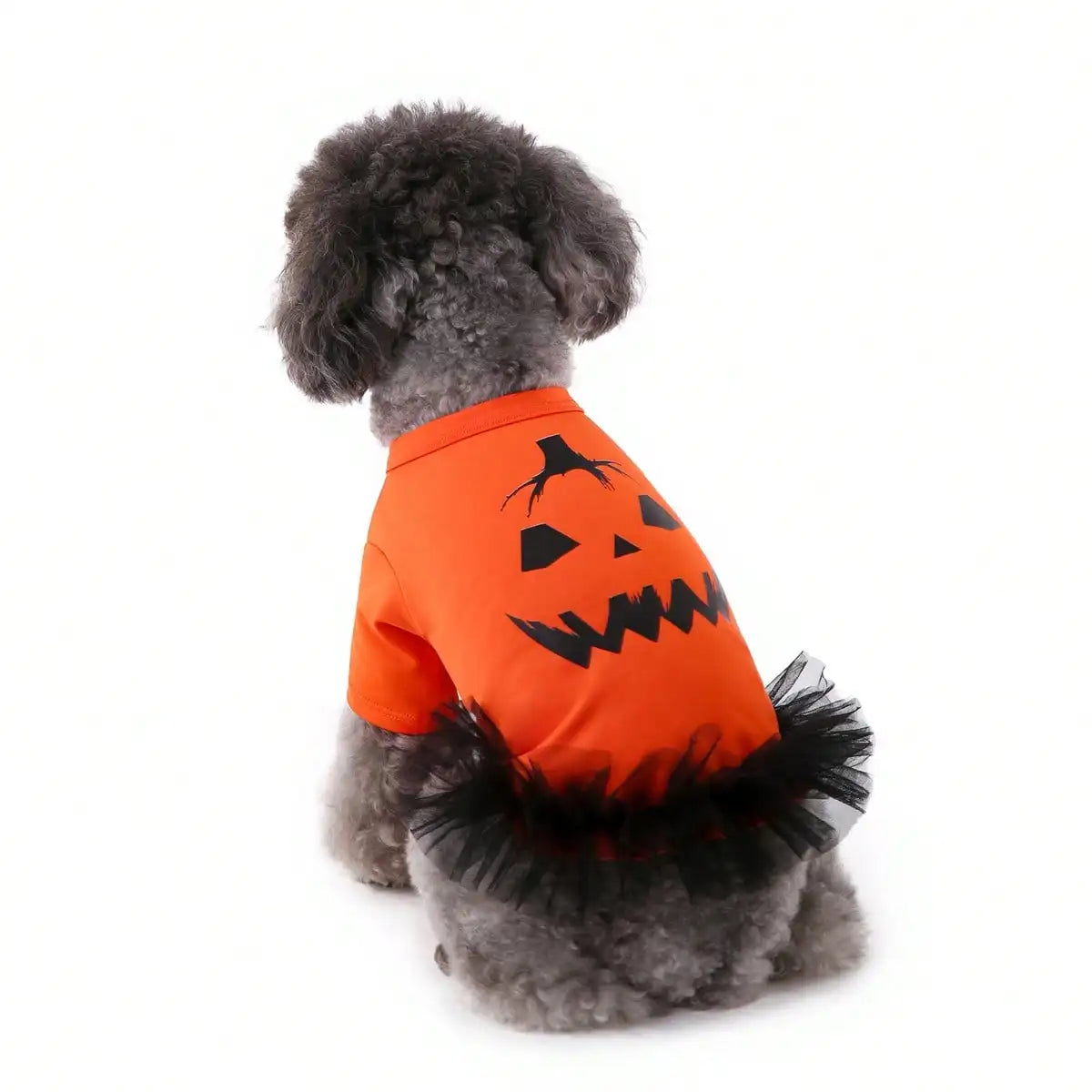 Dog Halloween Dress Fashion Pumpkin Fcae Print Dog Dress Holiday Apparel For Festival Party Events