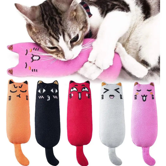5Pcs Bite Resistant Catnip Toy or Cats, Catnip Filled Cartoon Mice Cat Teething Chew Toy