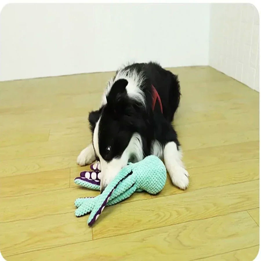 Plush Octopus Dog Toy For Boredom Relief Interactive Sound