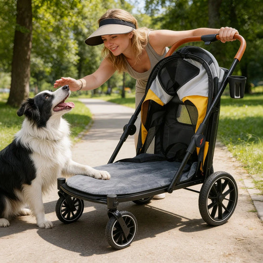 Foldable Pet Stroller For Dogs And Cats Up To 42kg