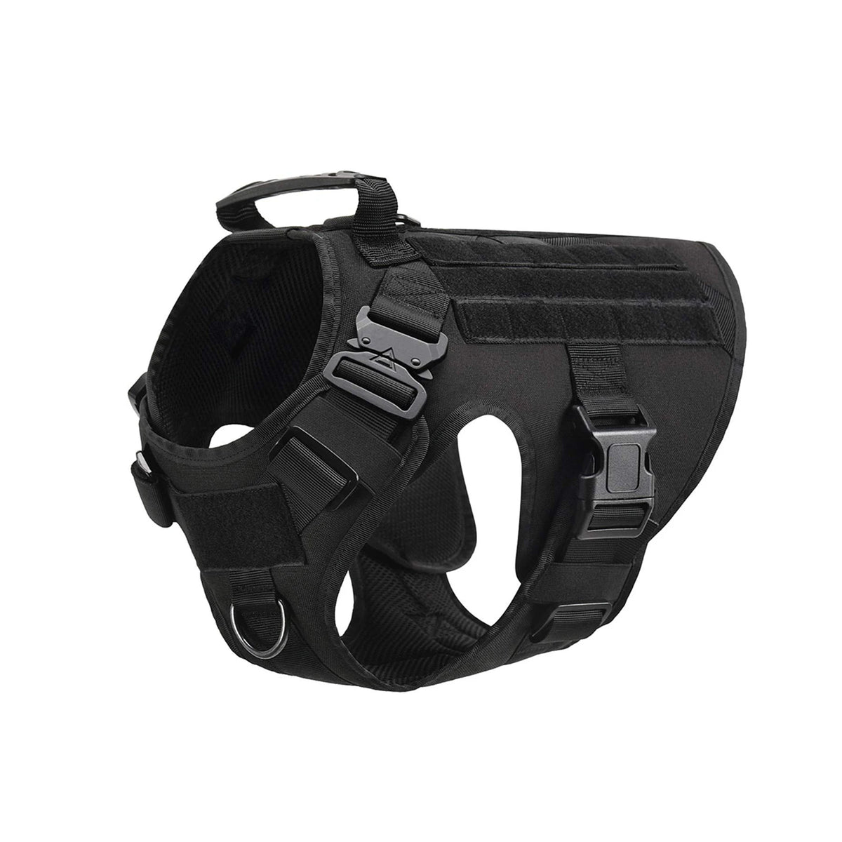 Tactical Nylon Dog Harness With Molle Pouches And Quick Release