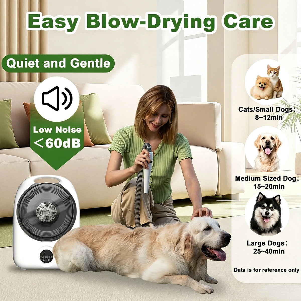 5-in-1 Quiet Pet Grooming Kit Vacuum Dryer Clipper for Dogs