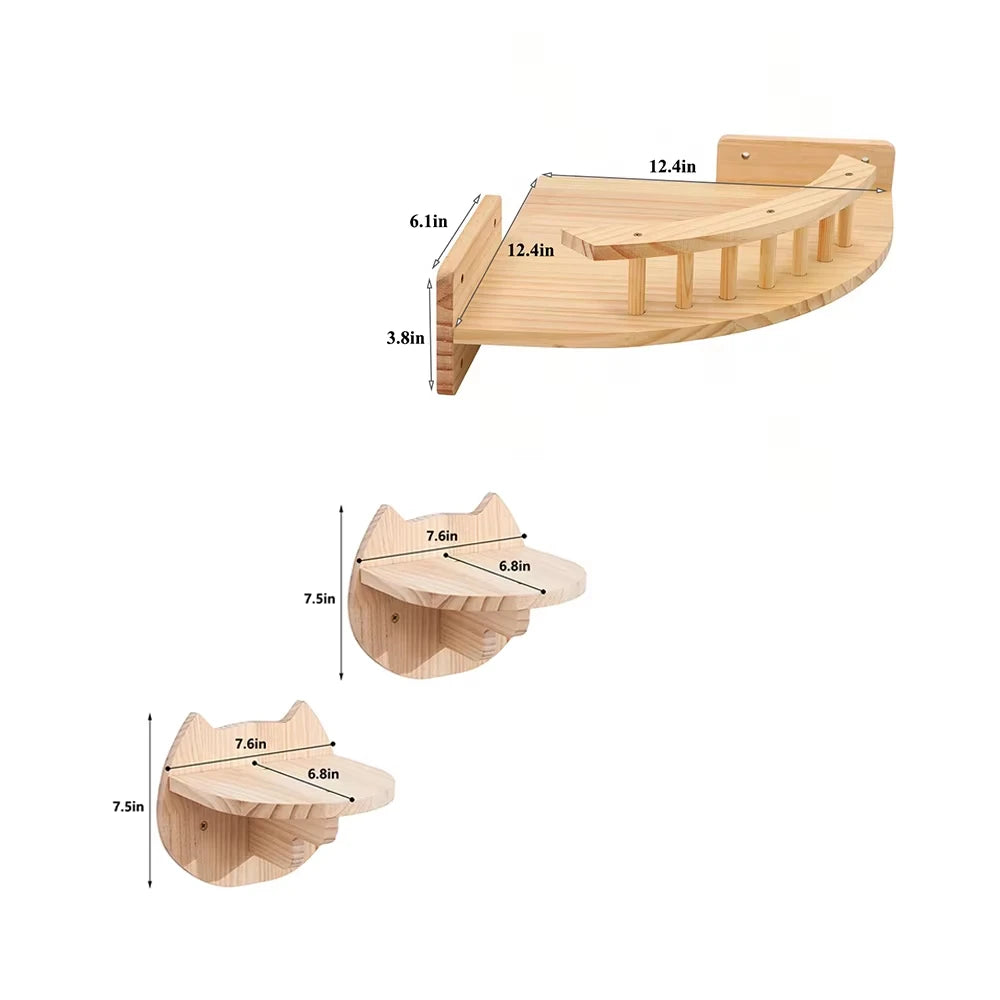 CWV 3Pcs Corner Hammock Cat Tree With Steps