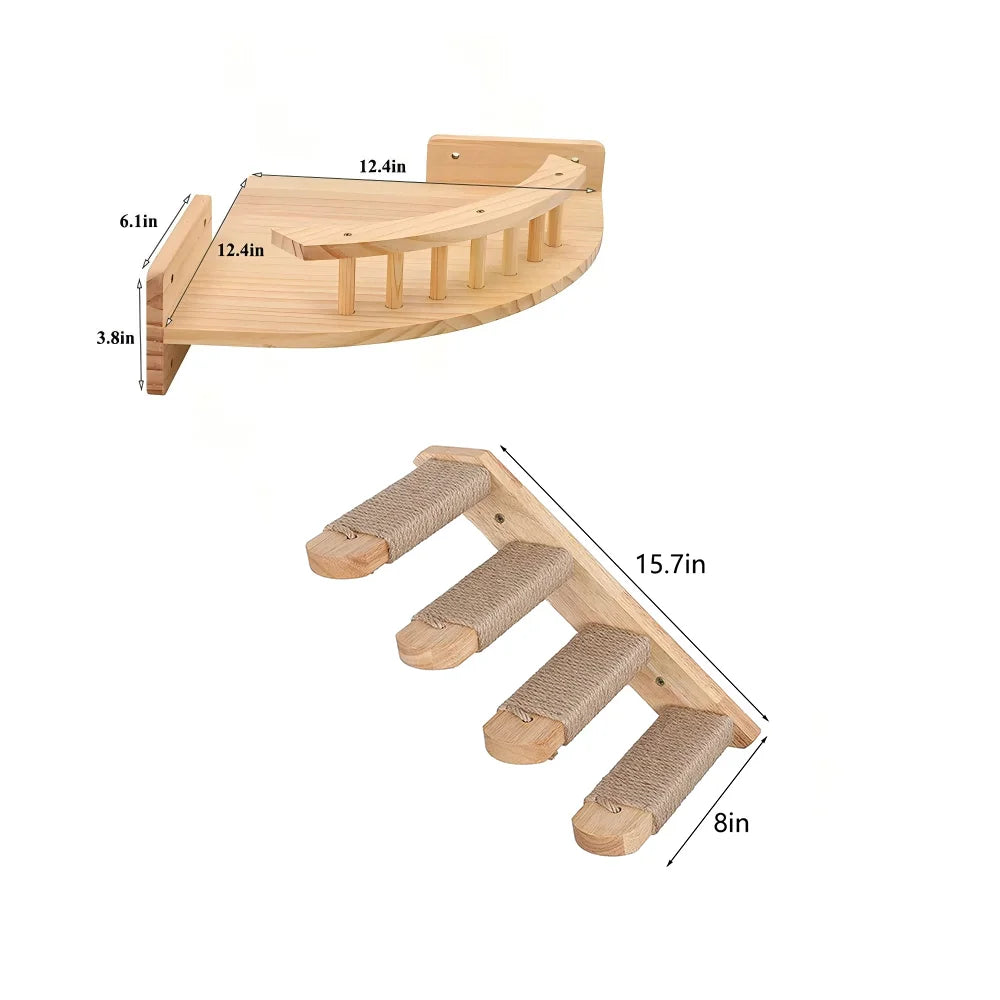 CWV 3Pcs Corner Hammock Cat Tree With Steps