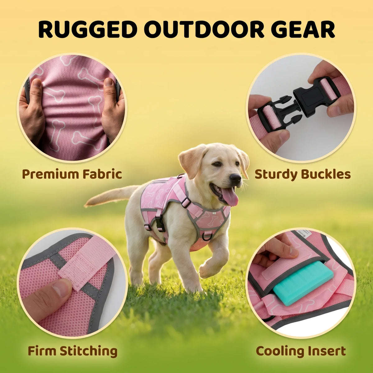 Dog Cooling Vest Harness With Gel Packs