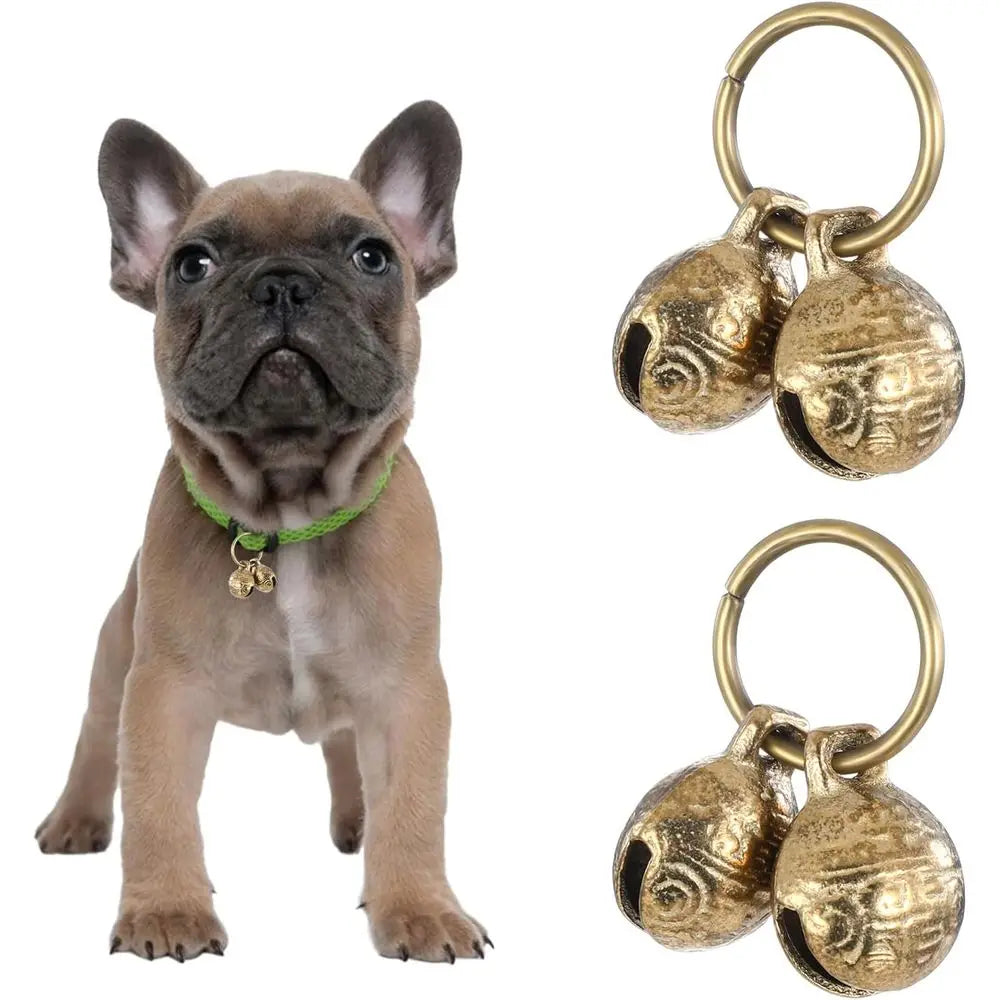 Copper Dog Collar, 4 PCS Brass Dog Extra Loud Collar or Pet Tracking Anti Lost Training Pets Pendant Accessories Anti Theft for