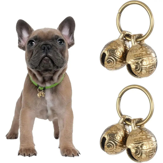 Copper Dog Collar, 4 PCS Brass Dog Extra Loud Collar or Pet Tracking Anti Lost Training Pets Pendant Accessories Anti Theft for