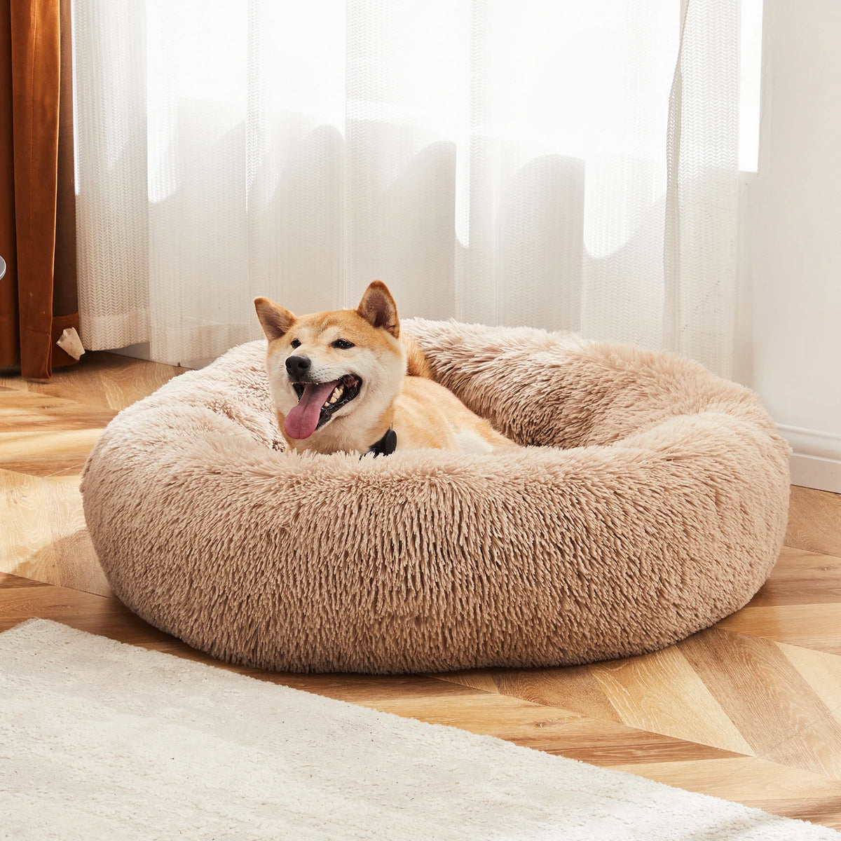 JHK Calming Dog Bed Washable Plush Fleece For Dogs