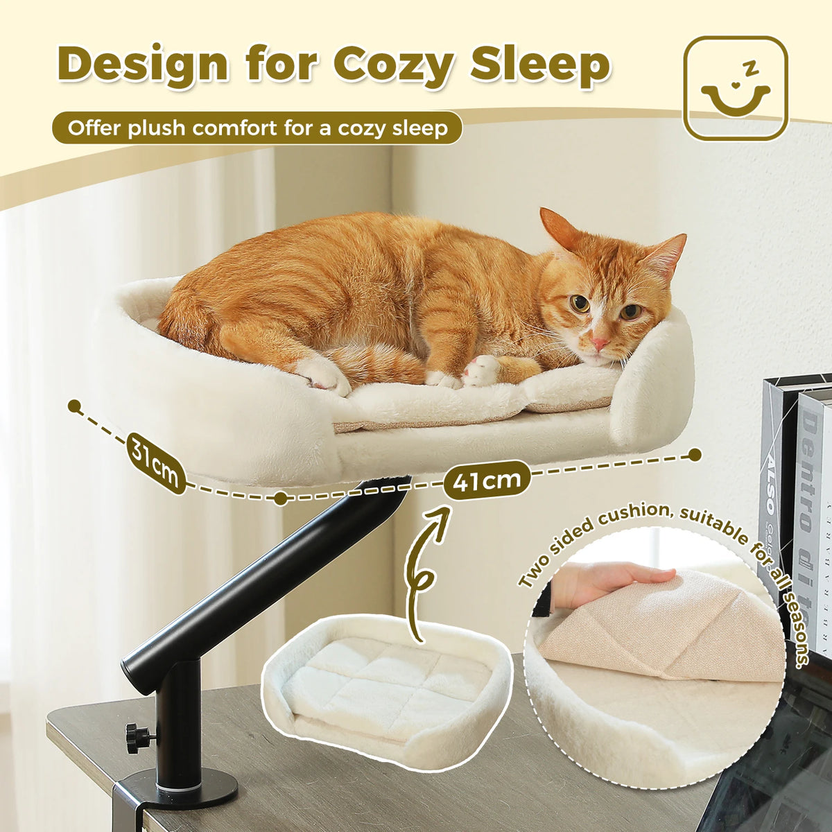 PAWZ Road Cat Desk Bed 360-Degree Rotatable Stand