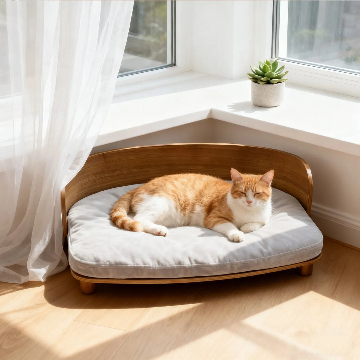 BORWART Elevated Wood Pet Sofa For Small Dogs And Cats