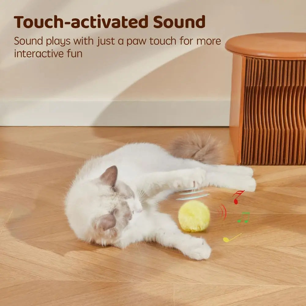Chirping Cat Toys Balls with SilverVine Catnip, Upgraded, 3 Pack Interactive Cat Kicker, 3 Animal Sounds, Kitten Catnip Exercise