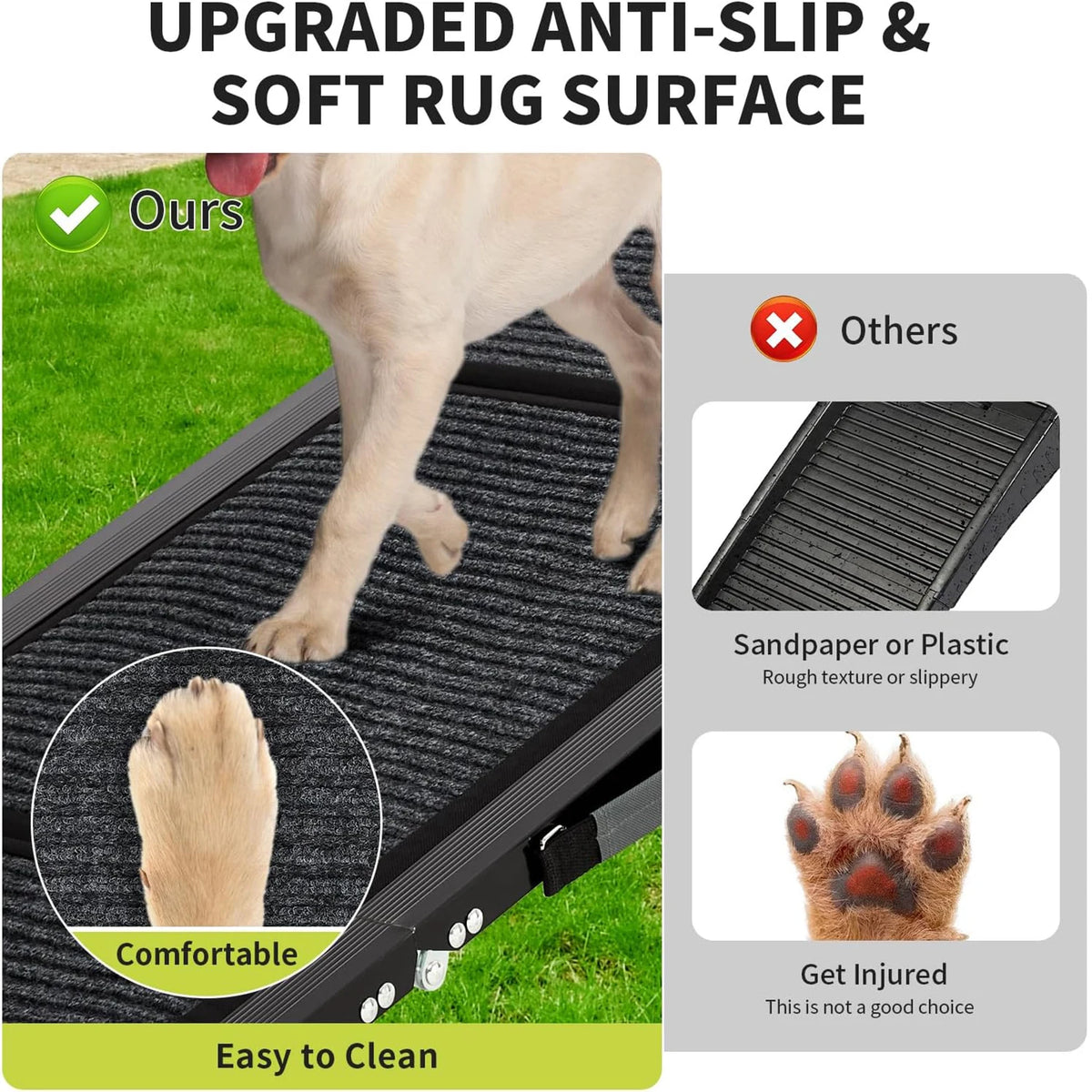 HiMISS Folding Car Dog Ramp With Nonslip Surface
