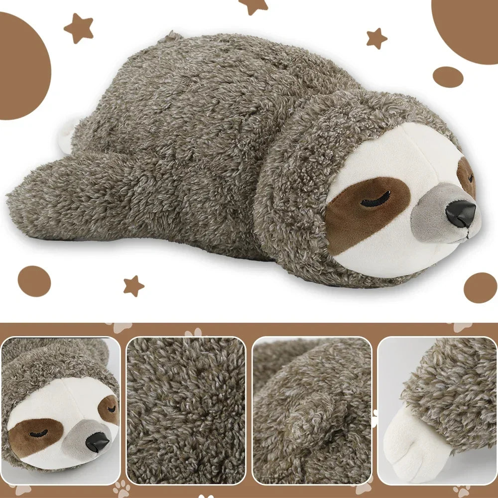Dog Christmas Gift Sloth Plush Puppy Heartbeat Toy Calming Anxiety Relief Sleep Aid Crate Training Stocking Stuffer