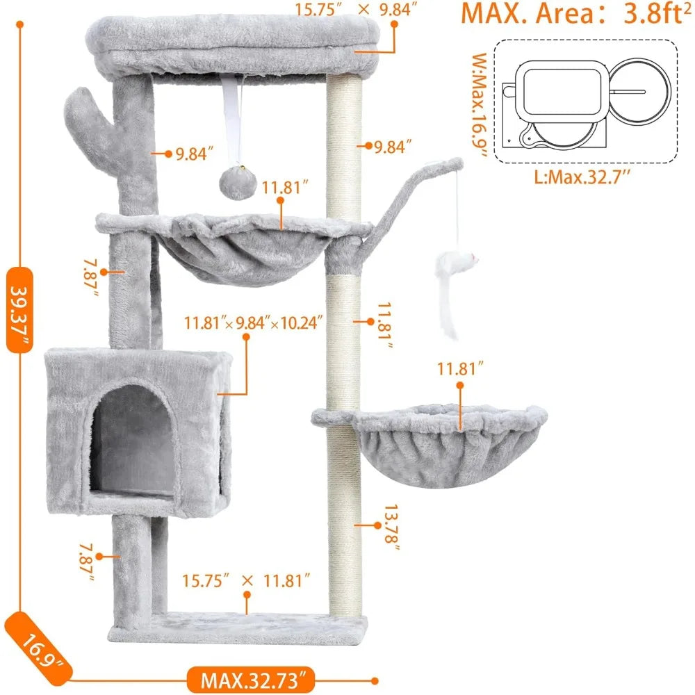 NBVCX Cat Tree Tower Condo With Scratching Posts
