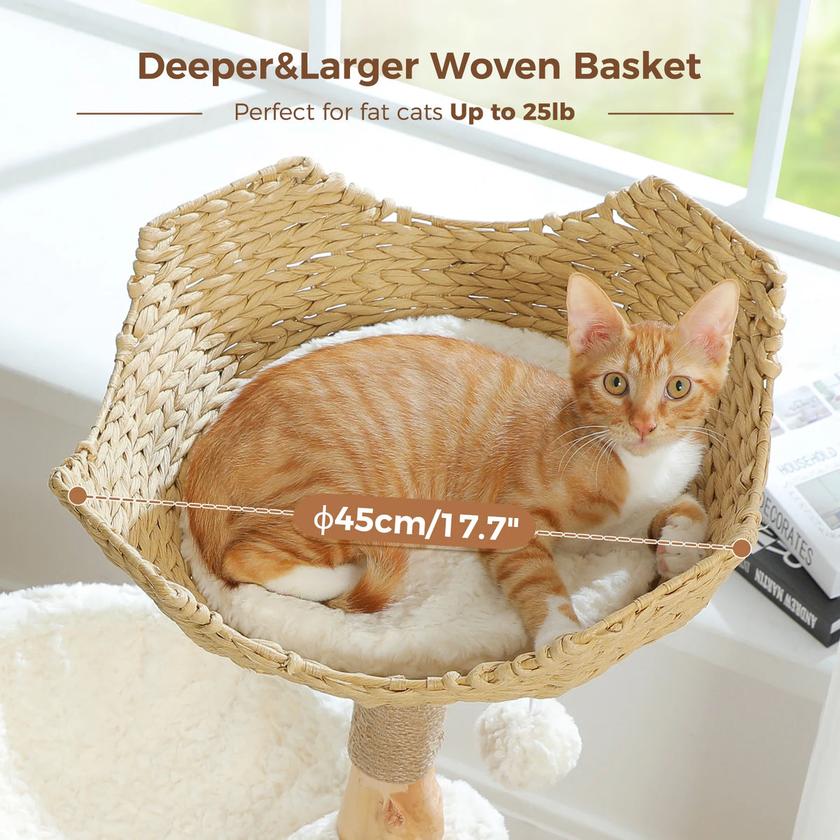 PAWZ Road Modern Cat Tree With Natural Solid Wood Scratching Posts