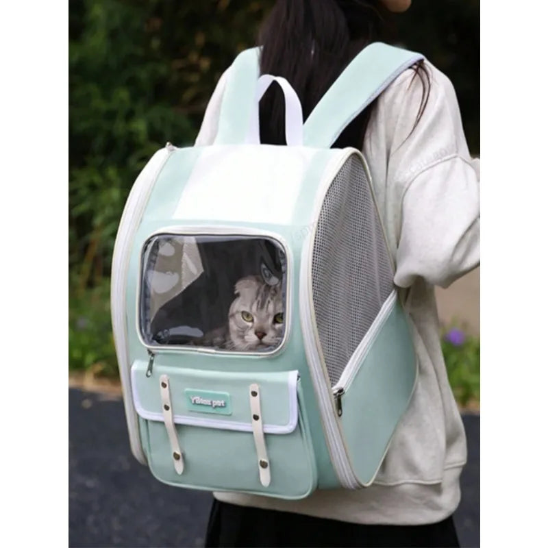 Large Capacity Foldable Cat Backpack Carrier, Ideal For Small Animals & Puppies, Airline Approved, For Travel, Hiking, Vet Transport & Outdoor Use Fully Ventilated Design For Ultimate Comfort On-The-Go