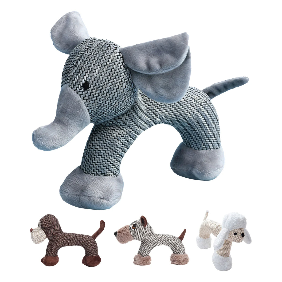 Interactive Squeak Puppy Plush Linen Dog Toy