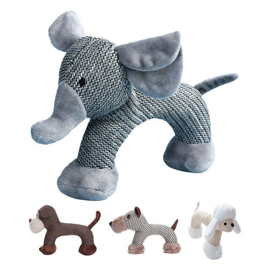 Interactive Squeak Puppy Plush Linen Dog Toy