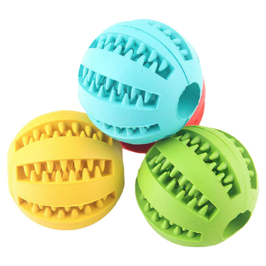 Rubber Dog Teething Puzzle Ball Training Toy