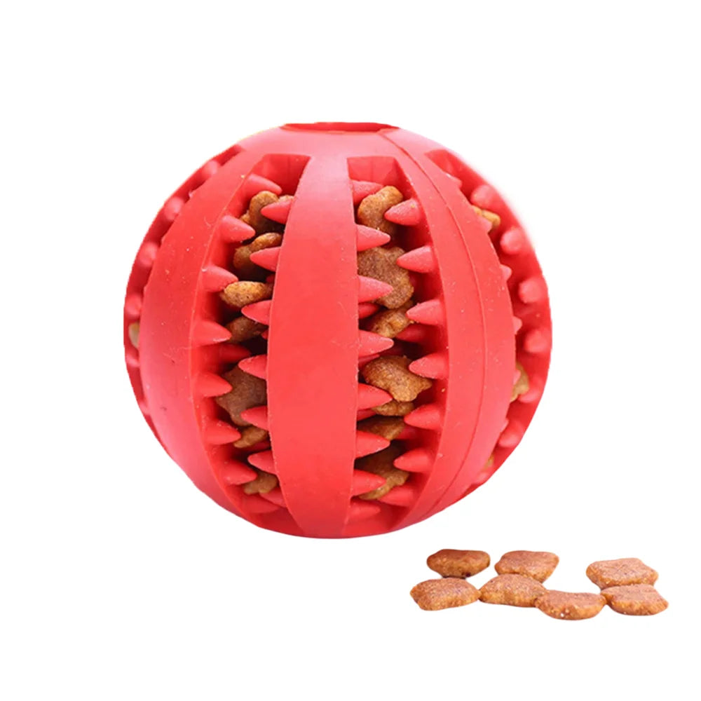 Rubber Dog Teething Puzzle Ball Training Toy