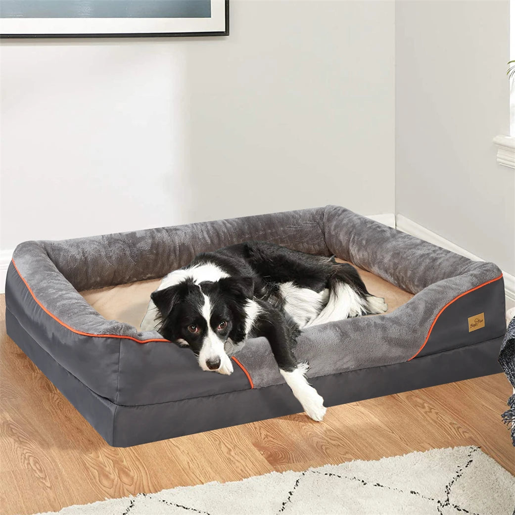 Borwart Orthopedic Dog Bed With Memory Foam Removable Cover