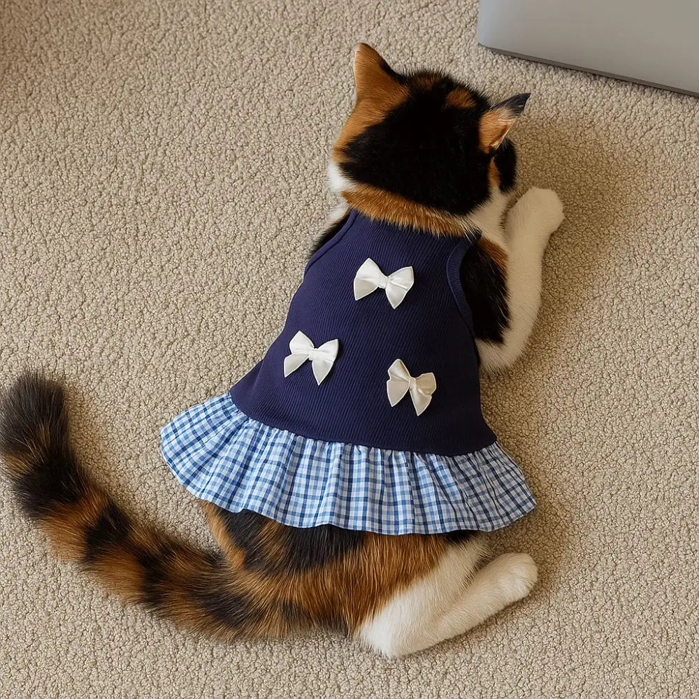 Korean Style Pet Skirt With Bowknot For Dogs And Cats