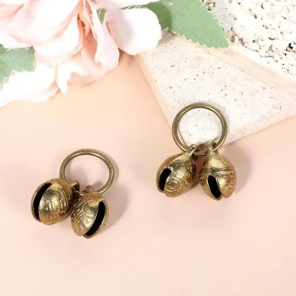 Copper Dog Collar, 4 PCS Brass Dog Extra Loud Collar or Pet Tracking Anti Lost Training Pets Pendant Accessories Anti Theft for